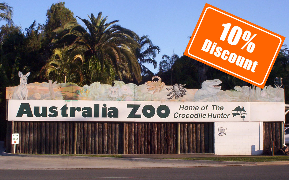 ten percent discount to Australia Zoo